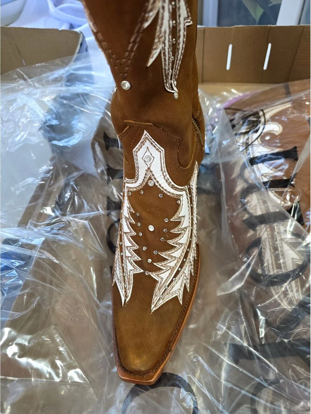Rock'em Amanda Tall Wide Calf Friendly Snip Toe Cowgirl Boot